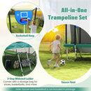 Rectangle Outdoor Trampoline 10 x 8 FT Heavy-Duty Trampoline with Basketball Hoop by LJGDeals