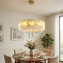 Rectangular Alabaster Round Chandelier