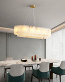 Rectangular Linear Alabaster Chandelier