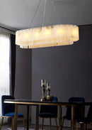 Rectangular Linear Alabaster Chandelier