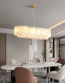Rectangular Linear Alabaster Chandelier