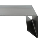 Rectangular Metal Coffee Table with storage Heavy Duty Raw Steel (D)24" (W)36" (H)12" closeup view