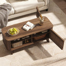 Rectangular Coffee Table with Storage and Adjustable Shelves-Walnut by LJGDeals