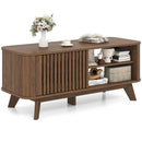 Rectangular Coffee Table with Storage and Adjustable Shelves-Walnut by LJGDeals