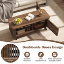 Rectangular Coffee Table with Storage and Adjustable Shelves-Walnut by LJGDeals