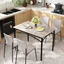 Rectangular Modern Sintered Stone Dining Table for 4 People-Grey by LJGDeals