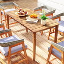 Rectangular Outdoor Dining Table Acacia Wood for 4-6 People by LJGDeals
