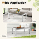 Modern Rectangular Patio Coffee Table with Plastic Wood Tabletop and Rustproof Aluminum Frame-Gray by LJGDeals