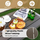 Modern Rectangular Patio Coffee Table with Plastic Wood Tabletop and Rustproof Aluminum Frame-Gray by LJGDeals