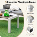Modern Rectangular Patio Coffee Table with Plastic Wood Tabletop and Rustproof Aluminum Frame-Gray by LJGDeals