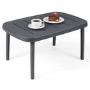 Rectangular Patio Storage Side Table with Aluminum Alloy Rods for Poolside by DirectDeals