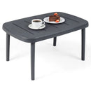 Rectangular Patio Storage Side Table with Aluminum Alloy Rods for Poolside by LJGDeals