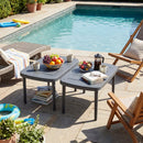 Rectangular Patio Storage Side Table with Aluminum Alloy Rods for Poolside by LJGDeals