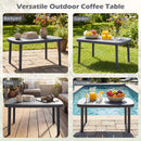 Rectangular Patio Storage Side Table with Aluminum Alloy Rods for Poolside by LJGDeals