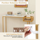 Rectangular White Faux Marble Console Table with Storage-Gold by LJGDeals