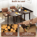Rectangular Wooden Dining Table for 2-4 34 Inch Farmhouse Solid Wood Kitchen Table by LJGDeals