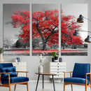 Red Autumn Tree Canvas Wall Art Print Autumn Art Black and by MyGreatCanvas | Canvas Wall Art Prints | Photo Prints & Wall Decor
