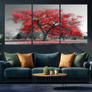 Red Autumn Tree Canvas Wall Art Print Autumn Art Black and by MyGreatCanvas | Canvas Wall Art Prints | Photo Prints & Wall Decor
