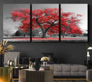 Red Autumn Tree Canvas Wall Art Print Autumn Art Black and by MyGreatCanvas | Canvas Wall Art Prints | Photo Prints & Wall Decor