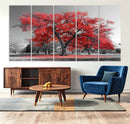 Red Autumn Tree Canvas Wall Art Print Autumn Art Black and by MyGreatCanvas | Canvas Wall Art Prints | Photo Prints & Wall Decor