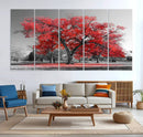 Red Autumn Tree Canvas Wall Art Print Autumn Art Black and by MyGreatCanvas | Canvas Wall Art Prints | Photo Prints & Wall Decor