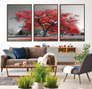 Red Autumn Tree Canvas Wall Art Print Autumn Art Black and by MyGreatCanvas | Canvas Wall Art Prints | Photo Prints & Wall Decor