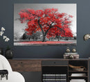 Red Autumn Tree Canvas Wall Art Print Autumn Art Black and by MyGreatCanvas | Canvas Wall Art Prints | Photo Prints & Wall Decor