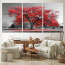 Red Autumn Tree Canvas Wall Art Print Autumn Art Black and by MyGreatCanvas | Canvas Wall Art Prints | Photo Prints & Wall Decor