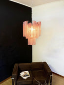 Red Cloud-Patterned Glass Chandelier
