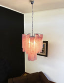 Red Cloud-Patterned Glass Chandelier