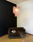 Red Cloud-Patterned Glass Chandelier
