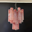 Red Cloud-Patterned Glass Chandelier