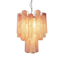 Red Cloud-Patterned Glass Chandelier