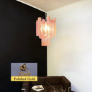 Red Cloud-Patterned Glass Chandelier