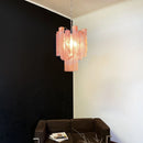 Red Cloud-Patterned Glass Chandelier