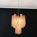 Red Cloud-Patterned Glass Chandelier