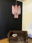 Red Cloud-Patterned Glass Chandelier