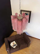 Red Cloud-Patterned Glass Chandelier