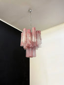 Red Cloud-Patterned Glass Chandelier