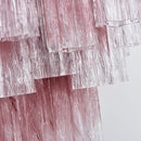 Gradient Red Murano Glass Tube Chandelier