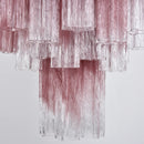 Gradient Red Murano Glass Tube Chandelier