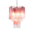 Gradient Red Murano Glass Tube Chandelier