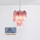 Gradient Red Murano Glass Tube Chandelier