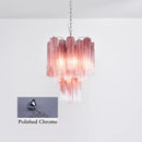 Gradient Red Murano Glass Tube Chandelier