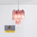 Gradient Red Murano Glass Tube Chandelier