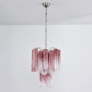 Gradient Red Murano Glass Tube Chandelier