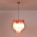 Gradient Red Murano Glass Tube Chandelier