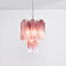 Gradient Red Murano Glass Tube Chandelier
