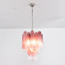 Gradient Red Murano Glass Tube Chandelier