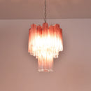 Gradient Red Murano Glass Tube Chandelier